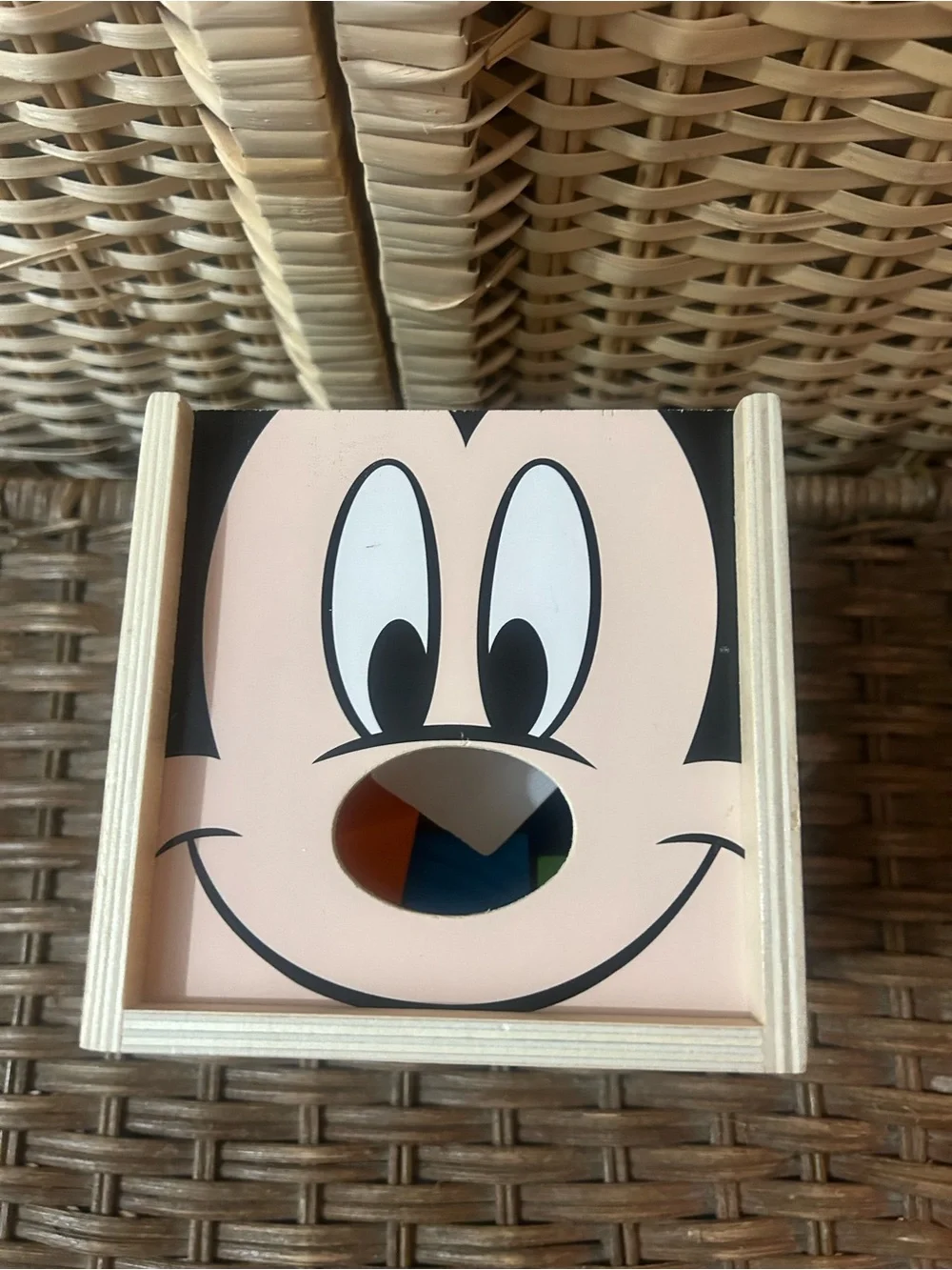 Melissa & Doug Disney Mickey Mouse Wood Shape Sorting Cube